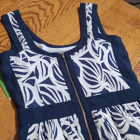 LILLY PULITZER DRESS 2 Womens NAVY BLUE WHITE New Summer Party Casual - Picture 11 of 12